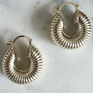 BelleStyle Ariel Gold Brass Hoop Earrings